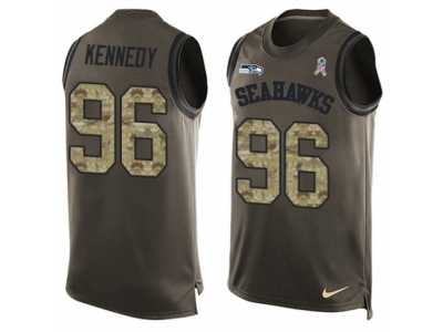 Men's Nike Seattle Seahawks #96 Cortez Kennedy Limited Green Salute to Service Tank Top NFL Jersey