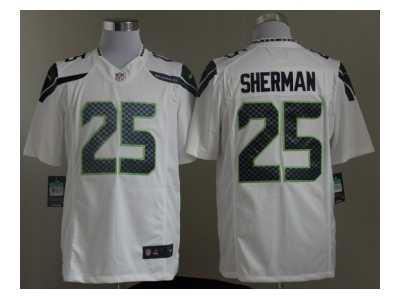 Nike NFL Seattle Seahawks #25 Richard Sherman white Jerseys[Limited]
