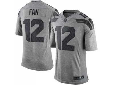 Nike Seattle Seahawks #12 Fan Gray Gridiron Gray Jerseys(Limited)
