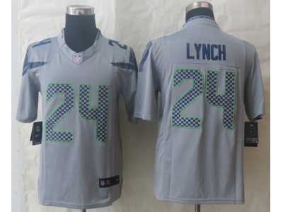 Nike Seattle Seahawks #24 Lynch Grey Jerseys(Limited)