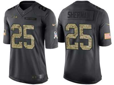 Nike Seattle Seahawks #25 Richard Sherman Men's Stitched Black NFL Salute to Service Limited Jerseys