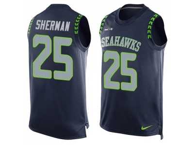 Nike Seattle Seahawks #25 Richard Sherman Steel Blue Team Color Men's Stitched NFL Limited Tank Top Jersey