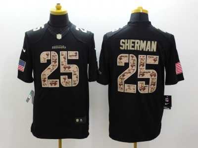 Nike Seattle Seahawks #25 Sherman black Salute to Service Jerseys(Limited)