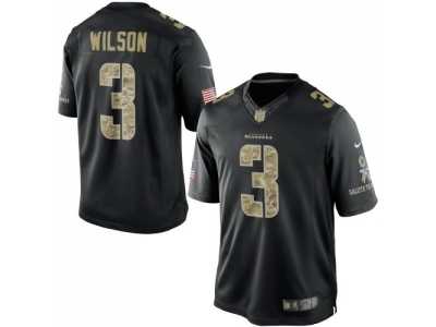 Nike Seattle Seahawks #3 Russell Wilson Black Salute to Service Jerseys(Limited)