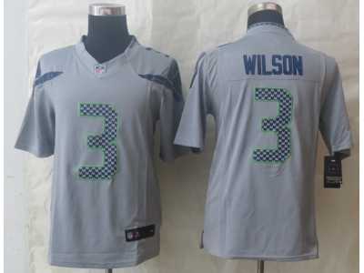 Nike Seattle Seahawks #3 Wilson Grey Jerseys(Limited)