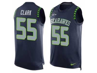 Nike Seattle Seahawks #55 Frank Clark Steel Blue Team Color Men's Stitched NFL Limited Tank Top Jersey