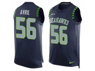Nike Seattle Seahawks #56 Cliff Avril Steel Blue Team Color Men's Stitched NFL Limited Tank Top Jersey