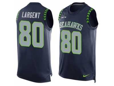 Nike Seattle Seahawks #80 Steve Largent Steel Blue Team Color Men's Stitched NFL Limited Tank Top Jersey