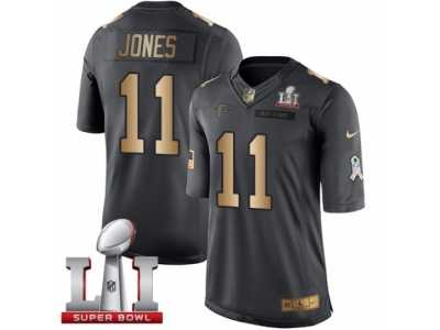Men's Nike Atlanta Falcons #11 Julio Jones Limited Black Gold Salute to Service Super Bowl LI 51 NFL Jersey