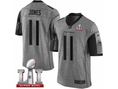 Men's Nike Atlanta Falcons #11 Julio Jones Limited Gray Gridiron Super Bowl LI 51 NFL Jersey