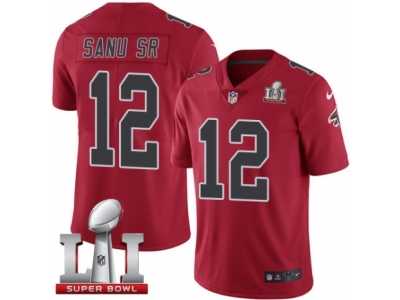 Men's Nike Atlanta Falcons #12 Mohamed Sanu Limited Red Rush Super Bowl LI 51 NFL Jersey