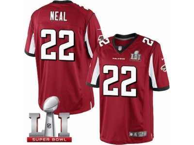 Men's Nike Atlanta Falcons #22 Keanu Neal Limited Red Team Color Super Bowl LI 51 NFL Jersey