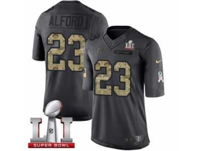 Men's Nike Atlanta Falcons #23 Robert Alford Limited Black 2016 Salute to Service Super Bowl LI 51 NFL Jersey