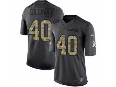 Men's Nike Atlanta Falcons #40 Derrick Coleman Limited Black 2016 Salute to Service NFL Jersey