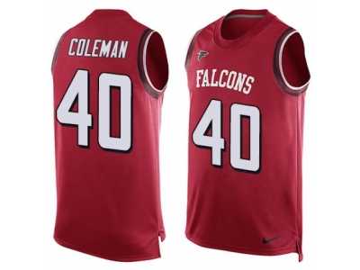 Men's Nike Atlanta Falcons #40 Derrick Coleman Limited Red Player Name & Number Tank Top NFL Jersey