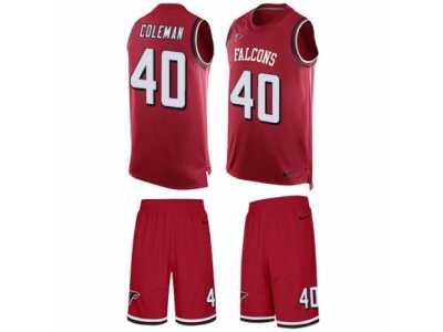 Men's Nike Atlanta Falcons #40 Derrick Coleman Limited Red Tank Top Suit NFL Jersey