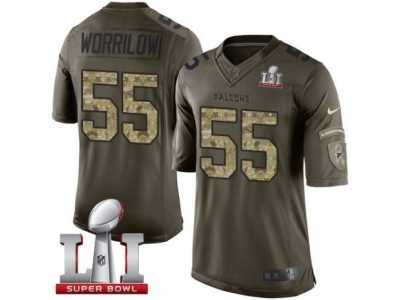 Men's Nike Atlanta Falcons #55 Paul Worrilow Limited Green Salute to Service Super Bowl LI 51 NFL Jersey