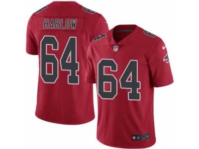 Men's Nike Atlanta Falcons #64 Sean Harlow Limited Red Rush NFL Jersey