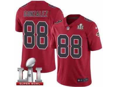 Men's Nike Atlanta Falcons #88 Tony Gonzalez Limited Red Rush Super Bowl LI 51 NFL Jersey