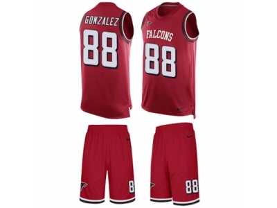 Men's Nike Atlanta Falcons #88 Tony Gonzalez Limited Red Tank Top Suit NFL Jersey
