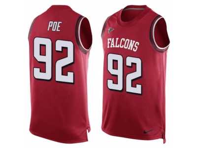 Men's Nike Atlanta Falcons #92 Dontari Poe Limited Red Player Name & Number Tank Top NFL Jersey
