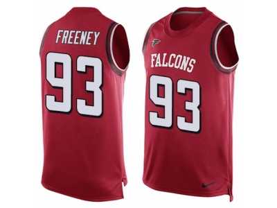 Men's Nike Atlanta Falcons #93 Dwight Freeney Limited Red Player Name & Number Tank Top NFL Jersey