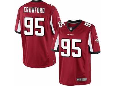 Men's Nike Atlanta Falcons #95 Jack Crawford Limited Red Team Color NFL Jersey