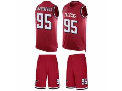 Men's Nike Atlanta Falcons #95 Jonathan Babineaux Limited Red Tank Top Suit NFL Jersey