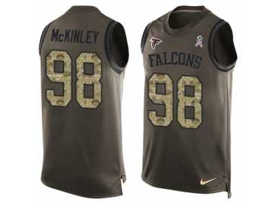 Men's Nike Atlanta Falcons #98 Takkarist McKinley Limited Green Salute to Service Tank Top NFL Jersey