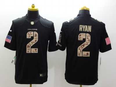 Nike Atlanta Falcons #2 Matt Ryan Black Salute to Service Jerseys(Limited)