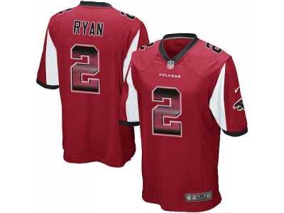 Nike Atlanta Falcons #2 Matt Ryan Red Team Color Men's Stitched NFL Limited Strobe Jersey
