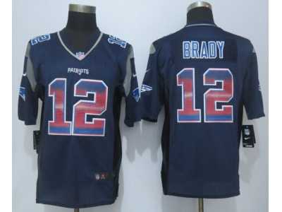 2015 New Nike New England Patriots #12 Brady Navy Blue Strobe Jerseys(Limited)