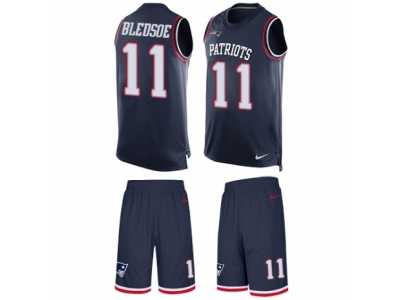 Men's Nike New England Patriots #11 Drew Bledsoe Limited Navy Blue Tank Top Suit NFL Jersey