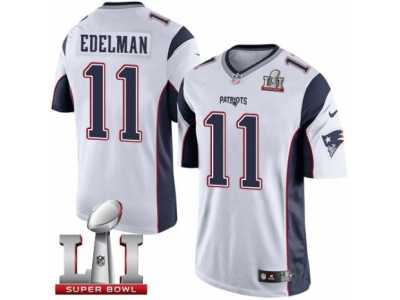 Men's Nike New England Patriots #11 Julian Edelman Limited White Super Bowl LI 51 NFL Jersey