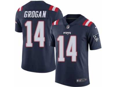 Men's Nike New England Patriots #14 Steve Grogan Limited Navy Blue Rush NFL Jersey
