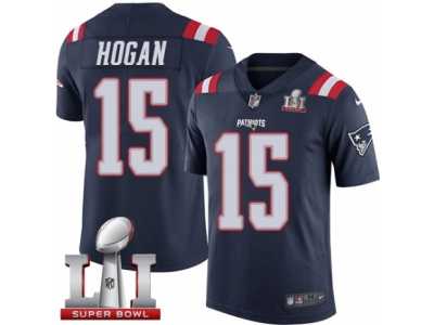 Men's Nike New England Patriots #15 Chris Hogan Limited Navy Blue Rush Super Bowl LI 51 NFL Jersey