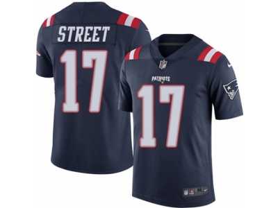 Men's Nike New England Patriots #17 Devin Street Limited Navy Blue Rush NFL Jersey
