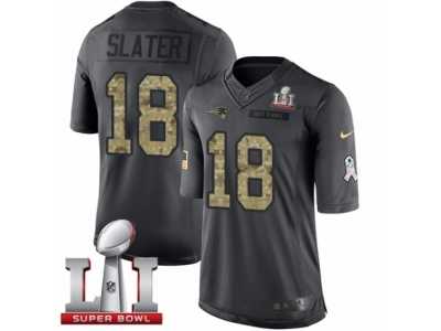 Men's Nike New England Patriots #18 Matthew Slater Limited Black 2016 Salute to Service Super Bowl LI 51 NFL Jersey