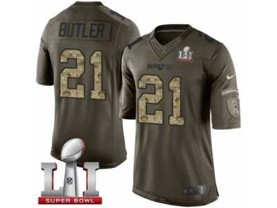 Men's Nike New England Patriots #21 Malcolm Butler Limited Green Salute to Service Super Bowl LI 51 NFL Jersey