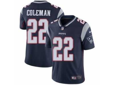 Men's Nike New England Patriots #22 Justin Coleman Vapor Untouchable Limited Navy Blue Team Color NFL Jersey