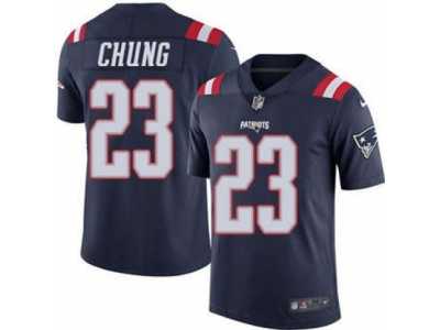 Men's Nike New England Patriots #23 Patrick Chung Navy Blue Stitched NFL Limited Rush Jersey