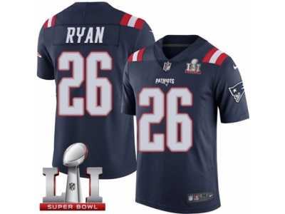 Men's Nike New England Patriots #26 Logan Ryan Limited Navy Blue Rush Super Bowl LI 51 NFL Jersey