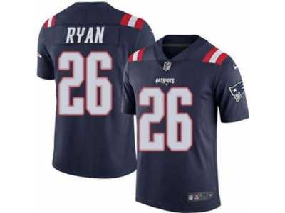 Men's Nike New England Patriots #26 Logan Ryan Navy Blue Stitched NFL Limited Rush Jersey