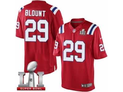 Men's Nike New England Patriots #29 LeGarrette Blount Limited Red Alternate Super Bowl LI 51 NFL Jersey