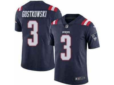 Men's Nike New England Patriots #3 Stephen Gostkowski Navy Blue Stitched NFL Limited Rush Jersey