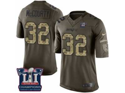 Men's Nike New England Patriots #32 Devin McCourty Limited Green Salute to Service Super Bowl LI Champions NFL Jersey