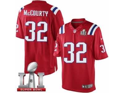 Men's Nike New England Patriots #32 Devin McCourty Limited Red Alternate Super Bowl LI 51 NFL Jersey