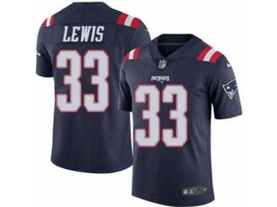 Men's Nike New England Patriots #33 Dion Lewis Navy Blue Stitched NFL Limited Rush Jersey