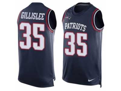 Men's Nike New England Patriots #35 Mike Gillislee Limited Navy Blue Player Name & Number Tank Top NFL Jersey
