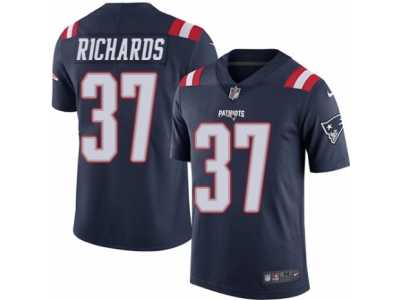Men's Nike New England Patriots #37 Jordan Richards Limited Navy Blue Rush NFL Jersey